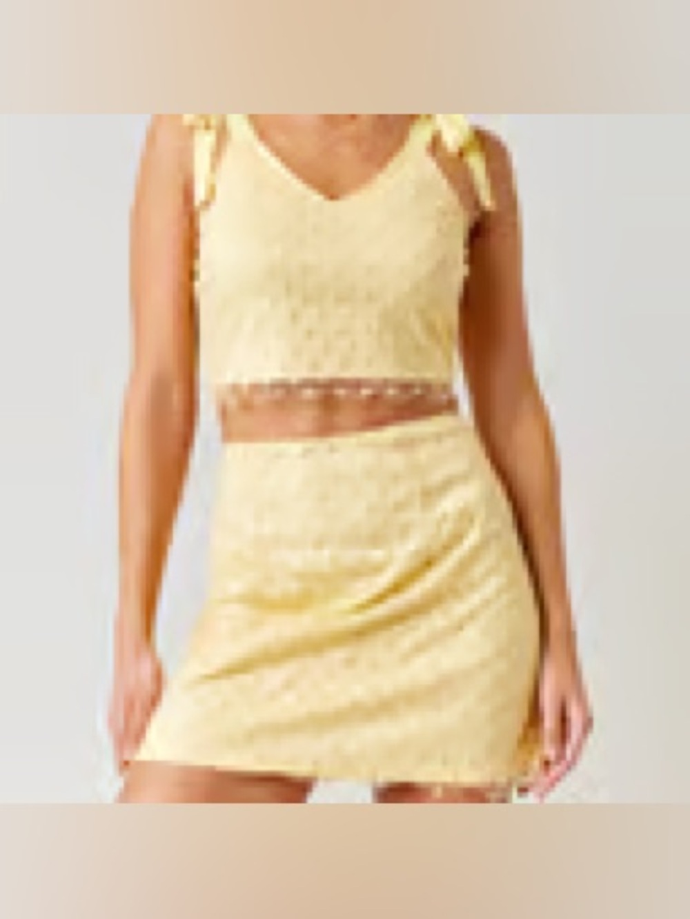 Francesca's Mi Ami Sunny Yellow Textured mini Skirt